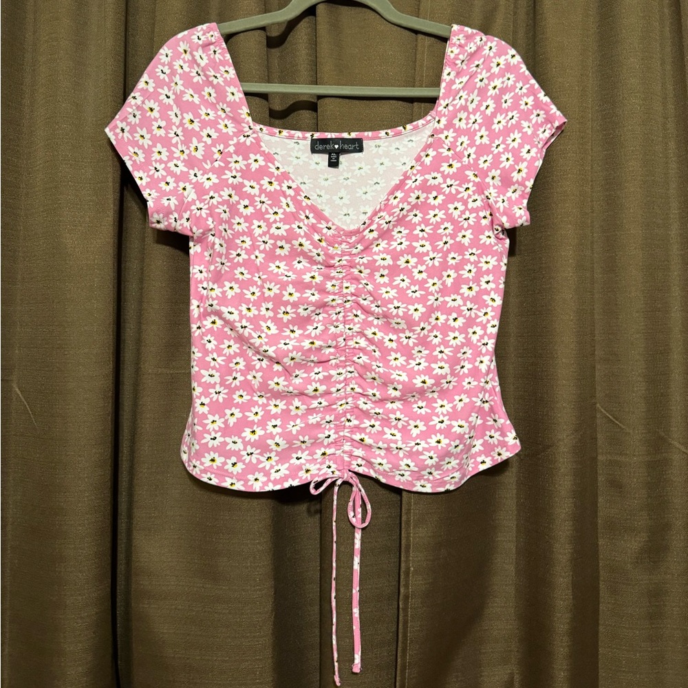 Derek Heart Pink Floral Top, Size XL